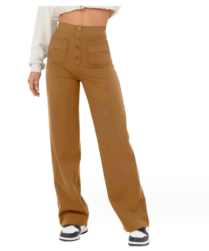 AMMEL™ | Pantalon casual taille haute stretch